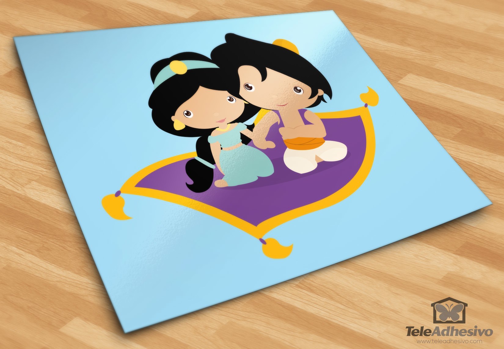 Adesivi per Bambini: Jasmine e Aladdin