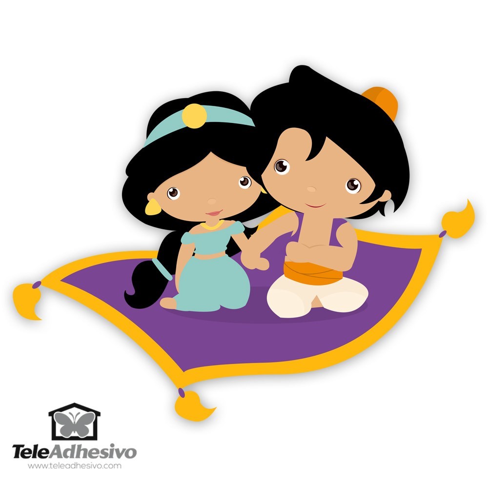 Adesivi per Bambini: Jasmine e Aladdin