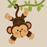 Adesivi per Bambini: Scimmia appesa alla vite 3