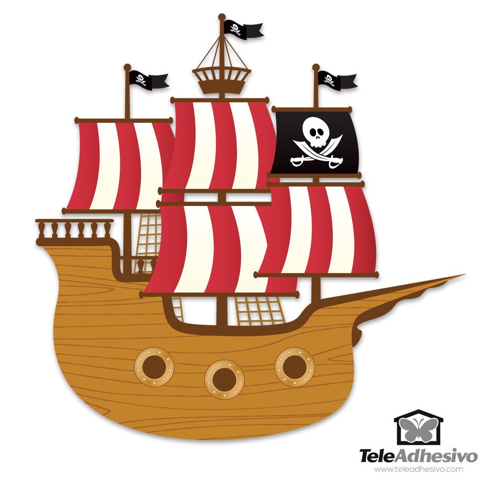 Adesivi per Bambini: Piccola barca pirata