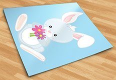 Adesivi per Bambini: Coniglio con fiori 5