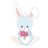 Adesivi per Bambini: Coniglio con fiori 6