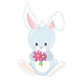 Adesivi per Bambini: Coniglio con fiori 6