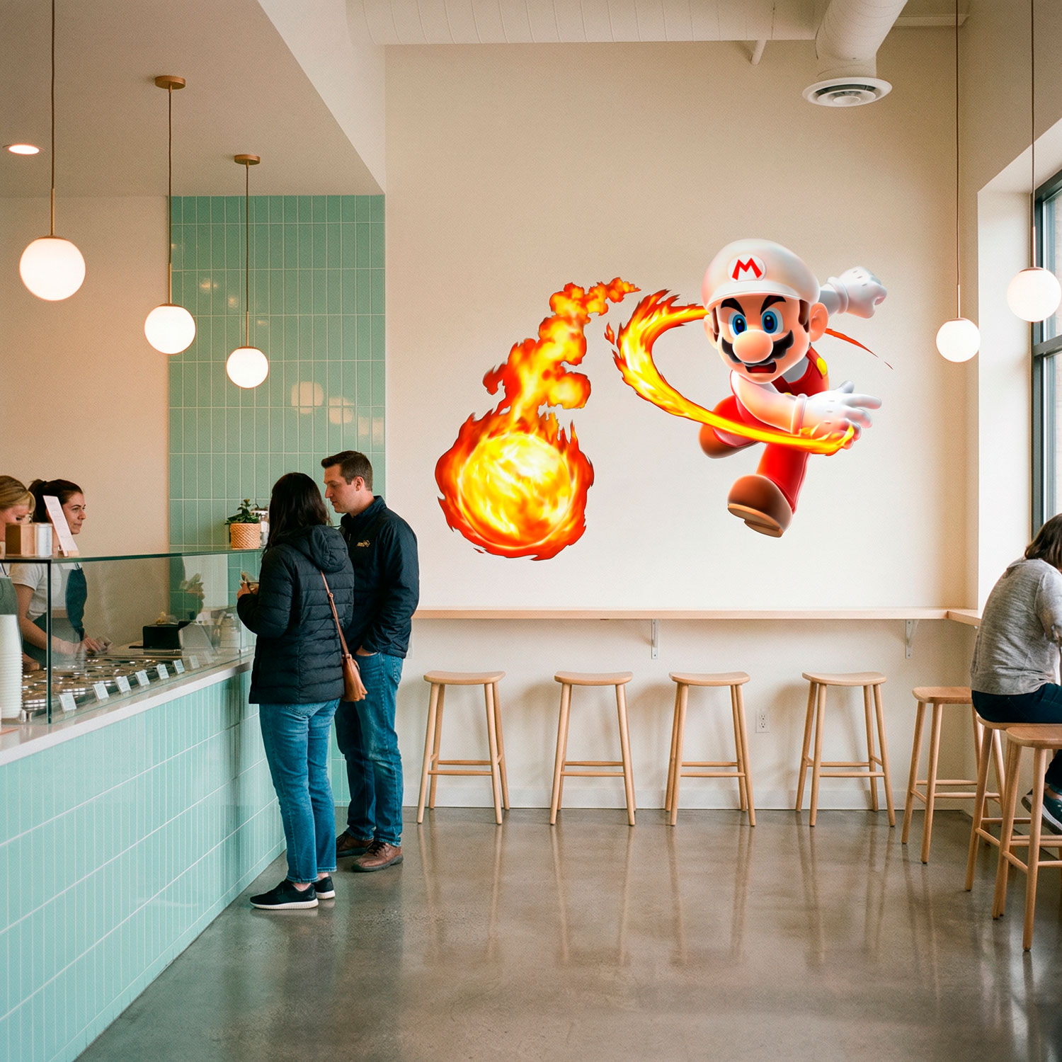 Adesivi per Bambini: Mario Bros Palla di Fuoco