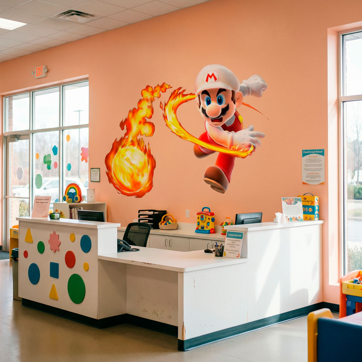 Adesivi per Bambini: Mario Bros Palla di Fuoco