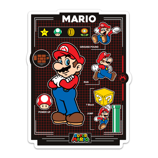 Adesivi per Auto e Moto: Mario Bros Istruzioni 0