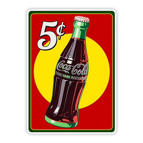 Adesivi per Auto e Moto: Coca Cola 5 Centesimi