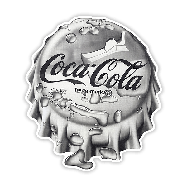 Adesivi per Auto e Moto: Piatto Grigio Coca Cola