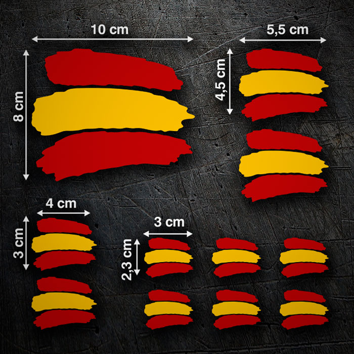 Adesivi per Auto e Moto: Bandiera Spagna Kit