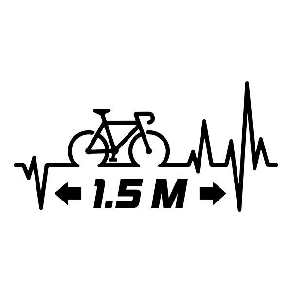 Adesivi per Auto e Moto: Cardiogramma Bicicletta Distanza 1.5m