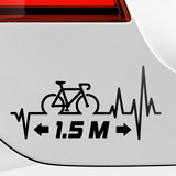 Adesivi per Auto e Moto: Cardiogramma Bicicletta Distanza 1.5m 2