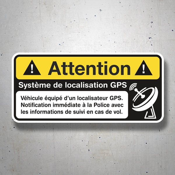Adesivi per Auto e Moto: Attention GPS