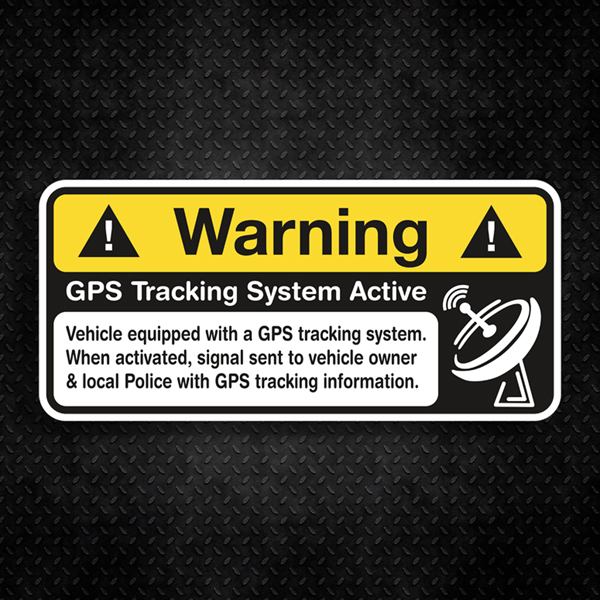 Adesivo Warning GPS Tracking System 1/1