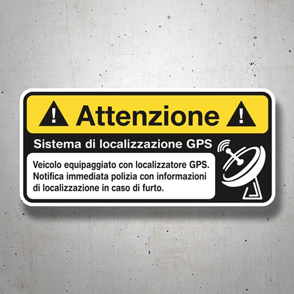 Adesivo Attenzione Sistema di Localizzazione GPS 2/2