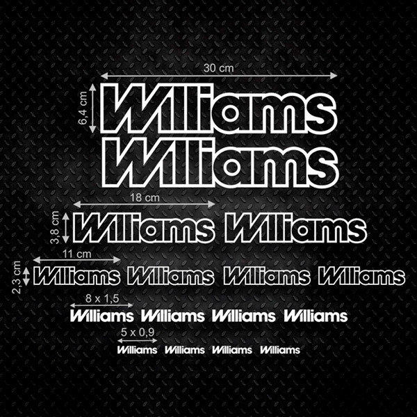 Adesivi per Auto e Moto: Set 16X Williams