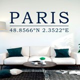 Adesivi Murali: Coordinate geografiche di Parigi 2