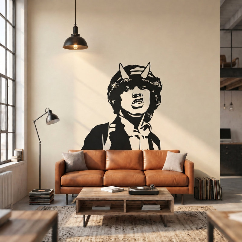 Adesivi Murali: Angus Young ACDC