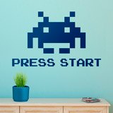Adesivi Murali: Space Invaders Press Start 2