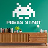 Adesivi Murali: Space Invaders Press Start 3