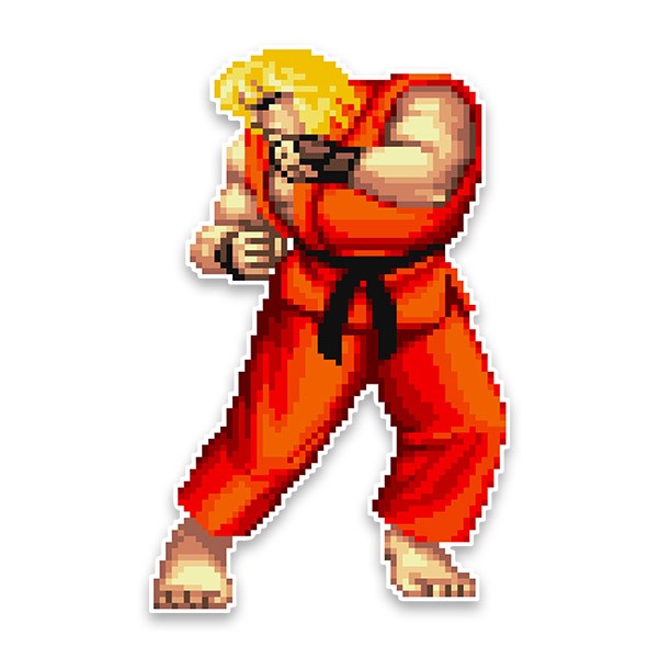 Adesivi Murali: Street Fighter Ken Pixel Art