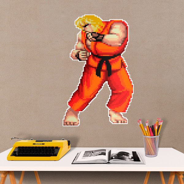 Adesivi Murali: Street Fighter Ken Pixel Art