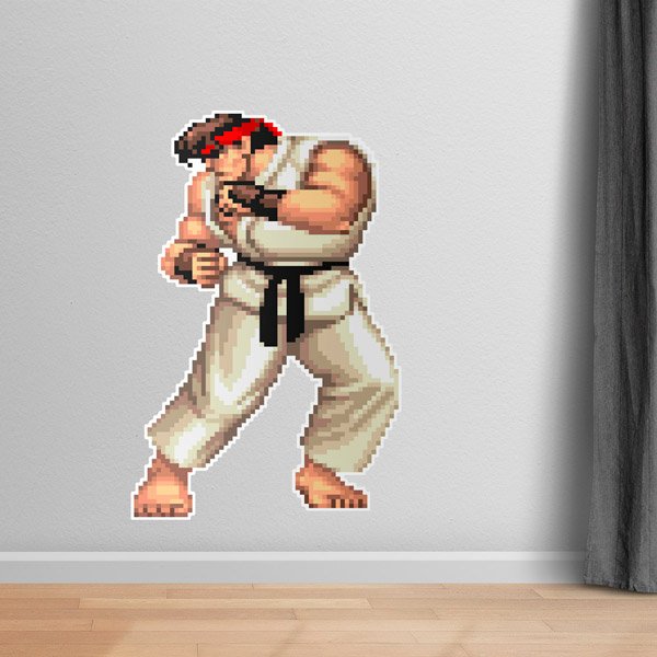 Adesivi Murali: Street Fighter Ryu Pixel Art 1
