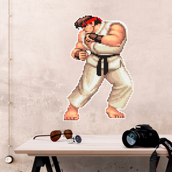 Adesivi Murali: Street Fighter Ryu Pixel Art