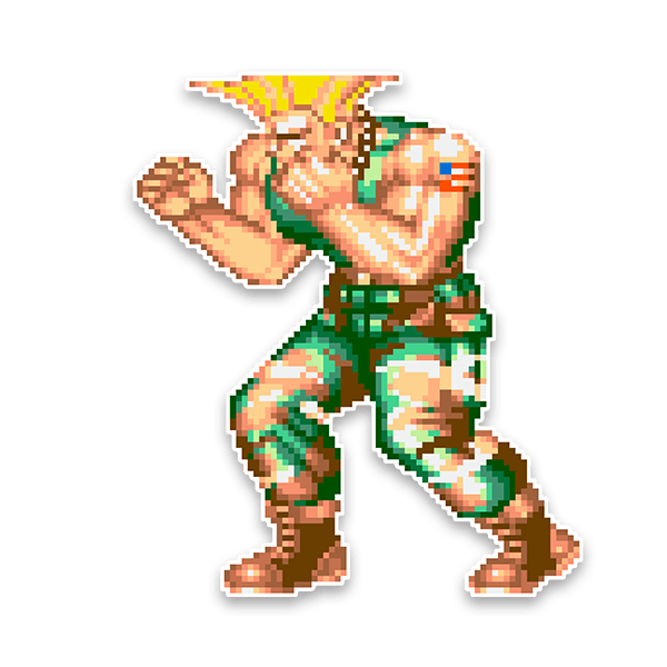 Adesivi Murali: Street Fighter Guile Pixel Art 0