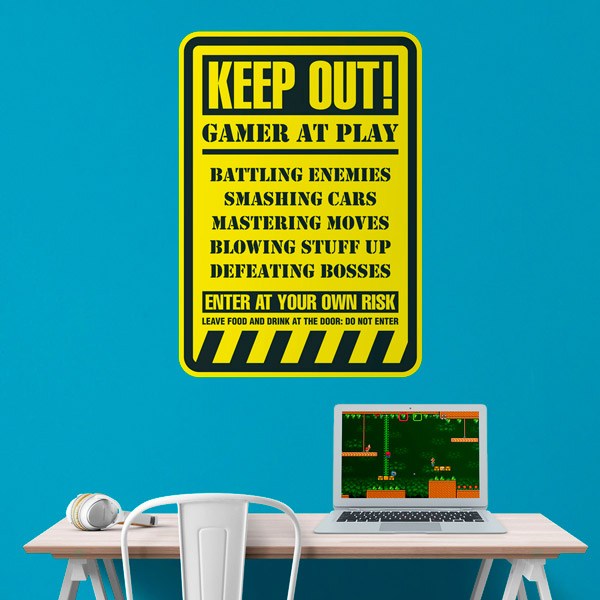 Adesivi Murali: Keep Out! Gamer at Play