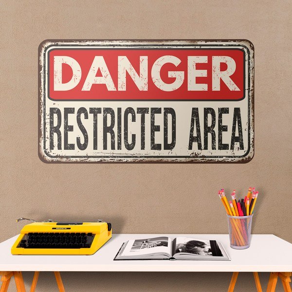 Adesivi Murali: Danger Restricted Area