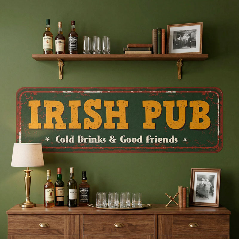 Insegna Irish Pub Cold Drinks & Good Friends 1/8