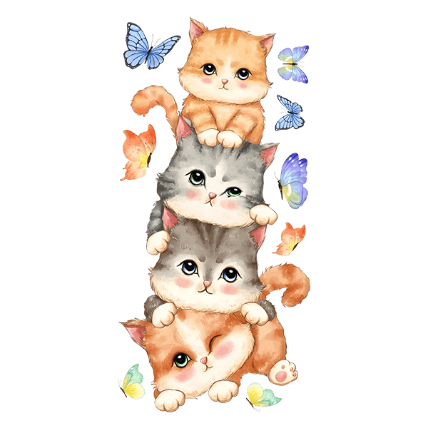 Adesivi per Bambini: Gatti e farfalle