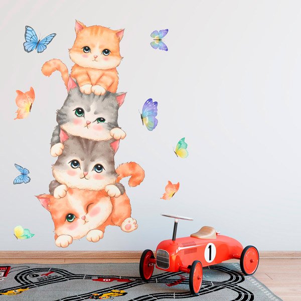 Adesivi per Bambini: Gatti e farfalle