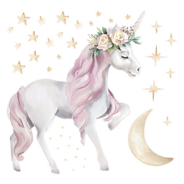 Adesivi Murali: Unicorno con stelle