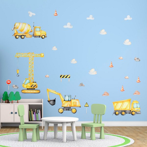 Adesivi per Bambini: Macchine per l'edilizia