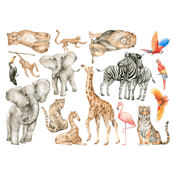 Adesivi per Bambini: Animali della giungla