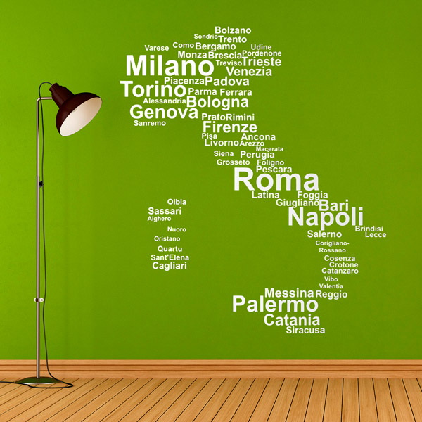Adesivi Murali: Italia tipografica
