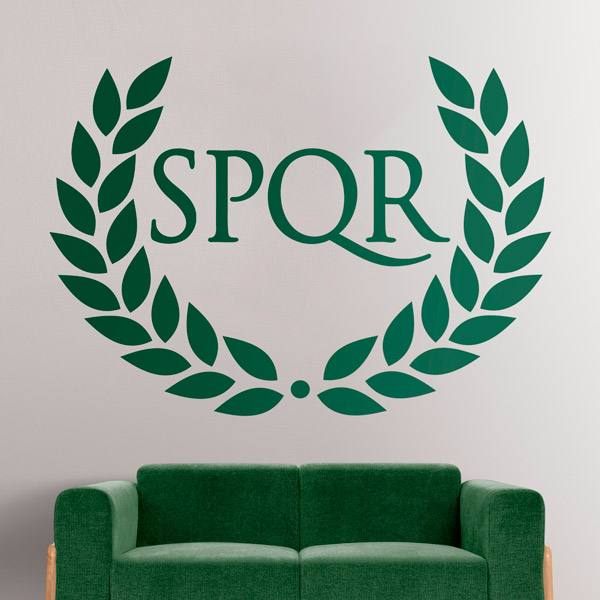 Adesivi Murali: SPQR corona di alloro