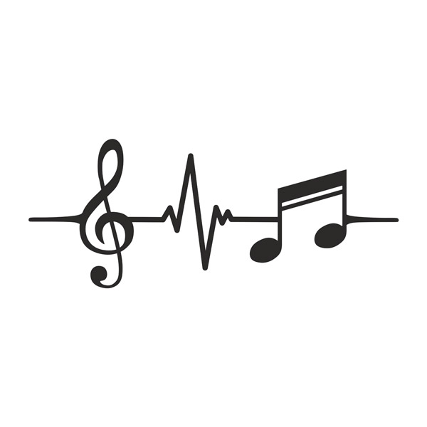 Adesivi Murali: Cardiogramma Musicale II