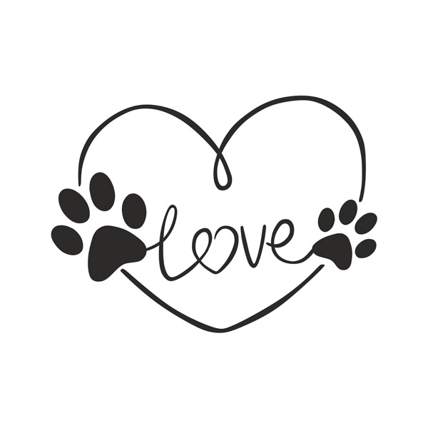 Adesivi Murali: Love Impronte di cane