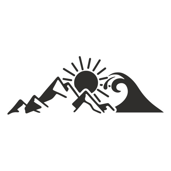 Adesivi per camper:  Montagna, sole e mare