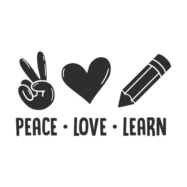 Adesivi Murali: Peace Love Learn