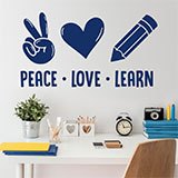 Adesivi Murali: Peace Love Learn 2