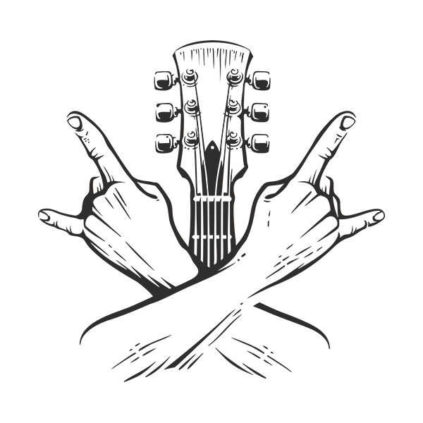 Adesivi Murali: Chitarrista Rock