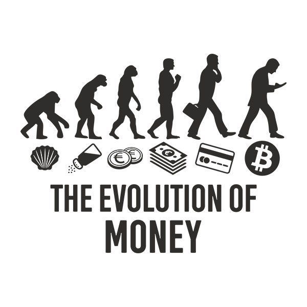 Adesivi Murali: Bitcoin Evolution of money