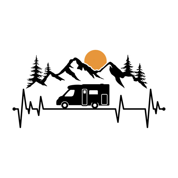 Adesivi per camper: Caravan Electro Montagne e sole