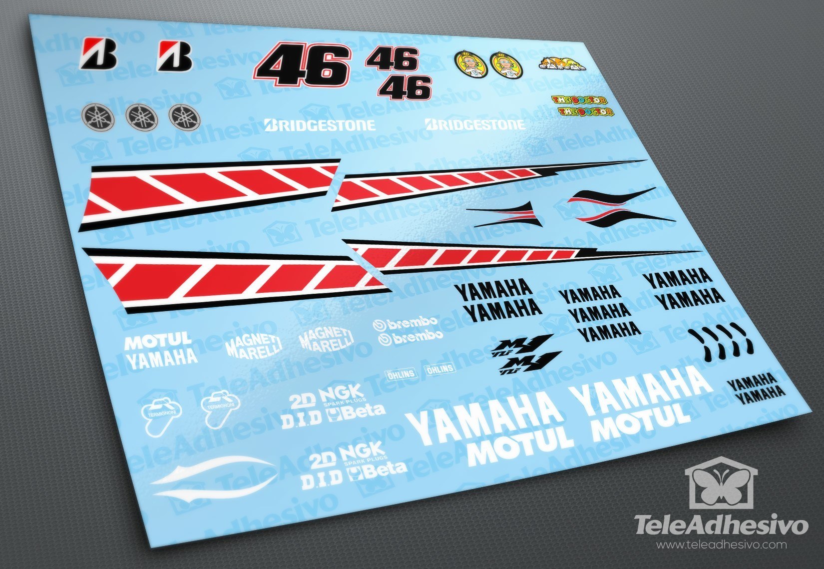 Adesivi per Auto e Moto: Kit Yamaha 50th Anniversary Valencia 2005