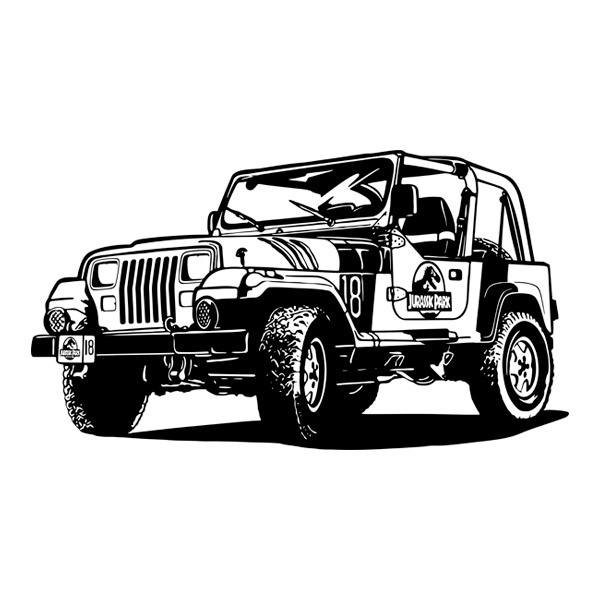 Adesivi Murali: Jeep Wrangler Jurassic Park