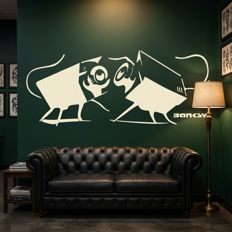 Adesivi Murali: Banksy, Ratti Fotografici