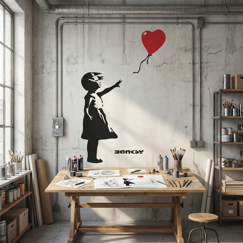 Adesivi Murali: Banksy, Ragazza con il Palloncino